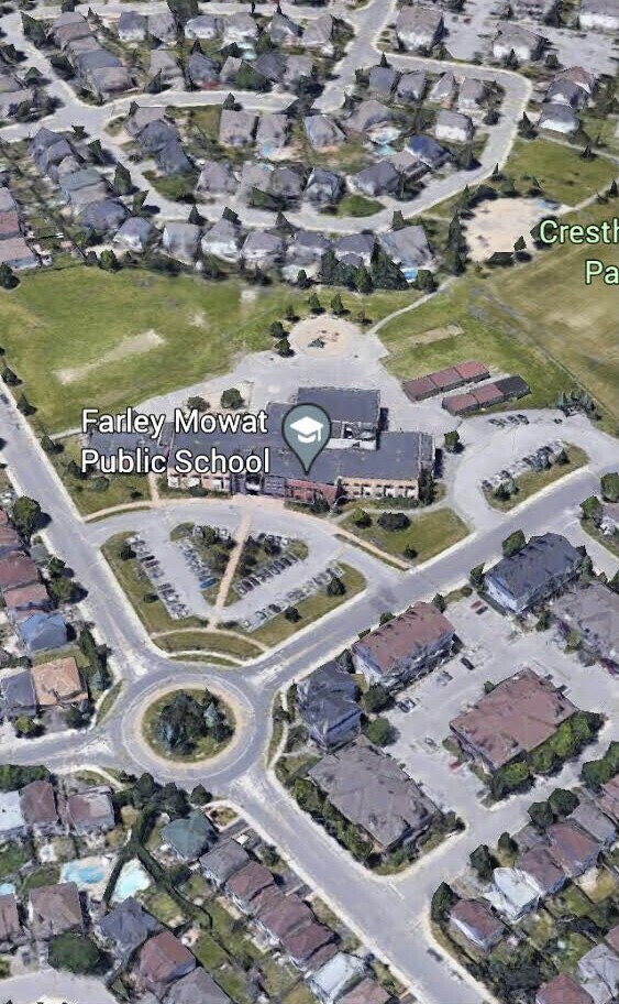 google map view of farley mowat school