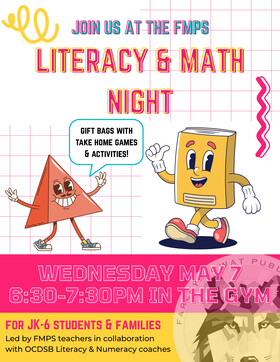 Literacy and Math Parent Night poster